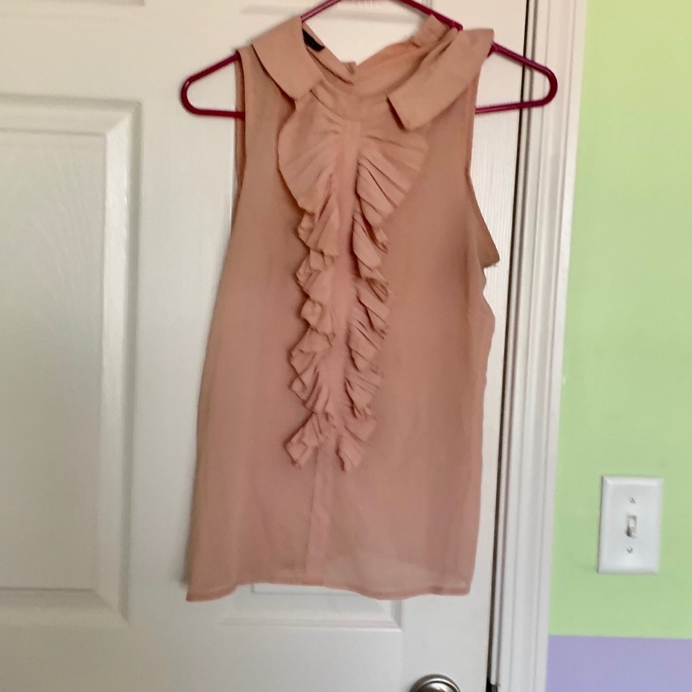 Blush sheer sleeveless blouse